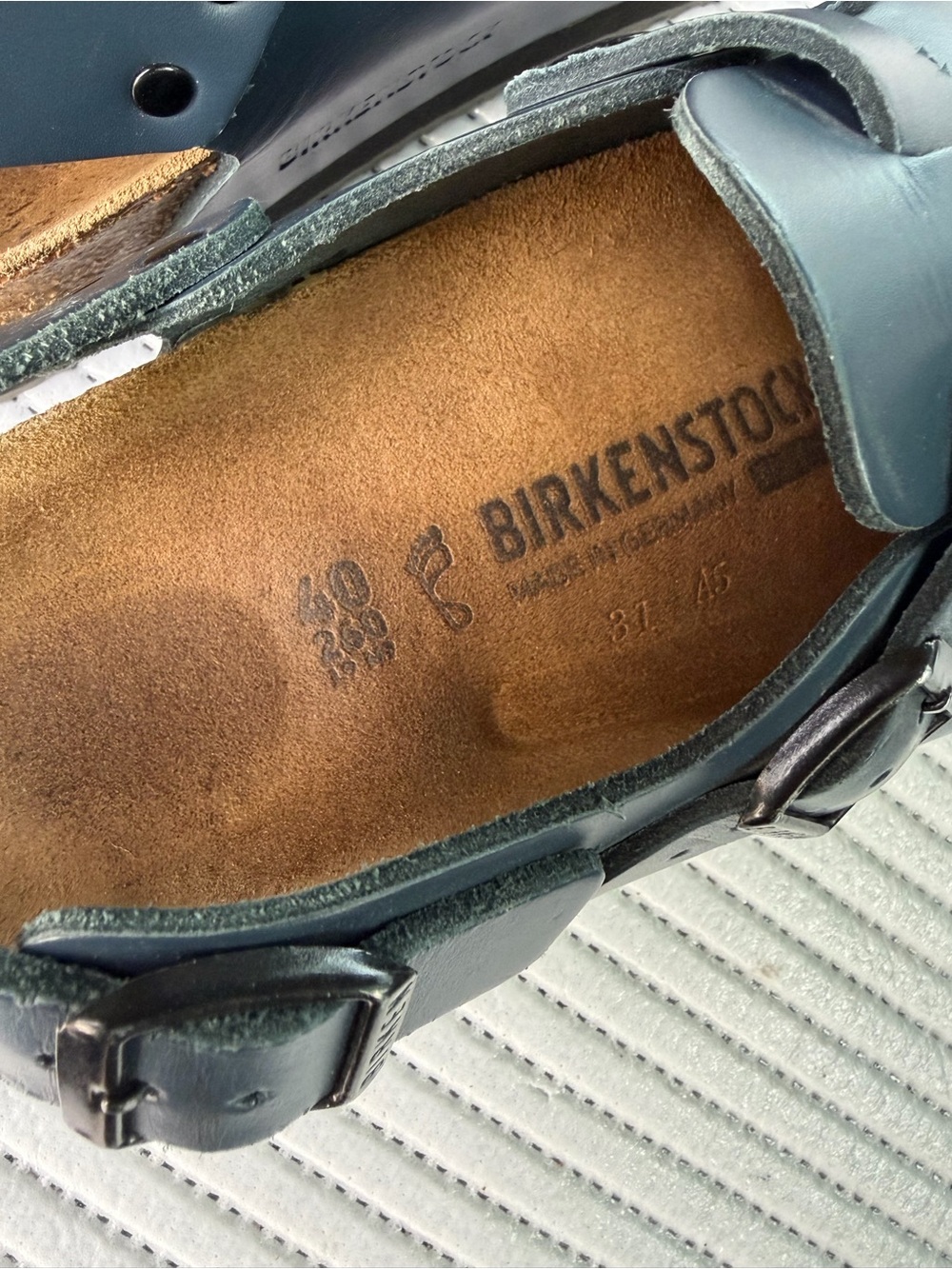 Birkenstock Navy Leather Slingback Sandal - Picture 4 of 6